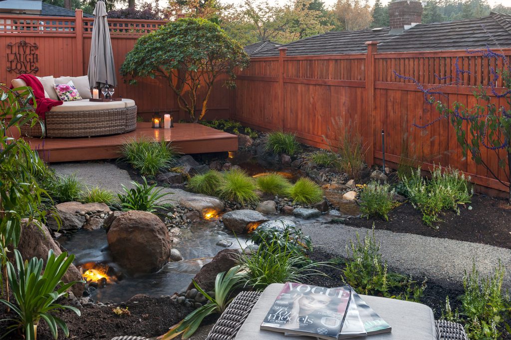 37 Top Photos Water Features For Small Backyards - Backyard Patio with Water Feature - Traditional - Patio ...